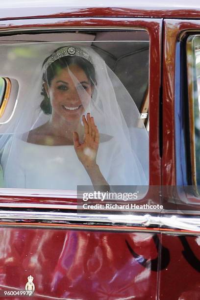 Meghan Markle with her mother Doria Ragland drive down the Long Walk as they arrive at Windsor Castle ahead of her wedding to Prince Harry on May 19,...