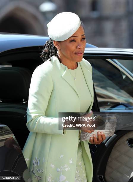 Doria Ragland arrives at St George's Chapel at Windsor Castle before the wedding of Prince Harry to Meghan Markle on May 19, 2018 in Windsor, England.