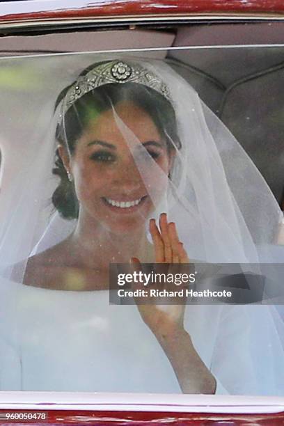 Meghan Markle with her mother Doria Ragland drive down the Long Walk as they arrive at Windsor Castle ahead of her wedding to Prince Harry on May 19,...