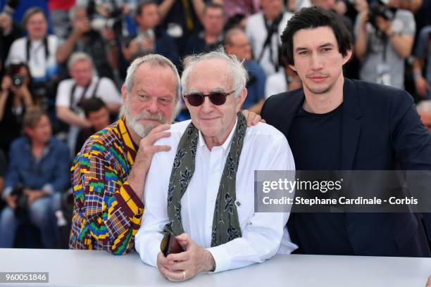 Director Terry Gilliam, Jonathan Pryce and Adam Driver attend "The Man Who Killed Don Quixote" Photocall during the 71st annual Cannes Film Festival...
