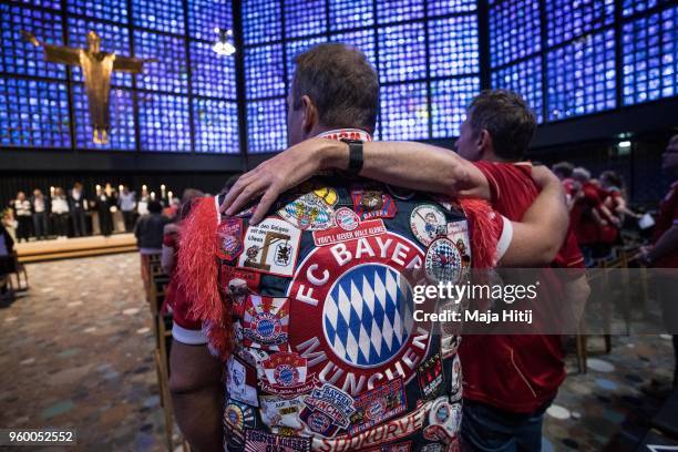 Fans attend Ecumencial Church Service prior DFB Cup Final 2018 on May 19, 2018 in the Kaiser Wilhelm Memorial Church in Berlin, Germany.