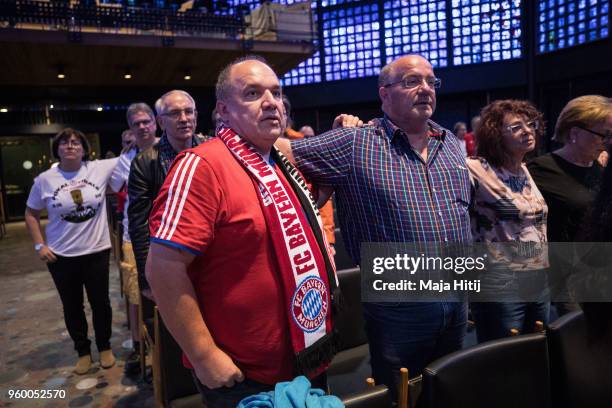 Fans attend Ecumencial Church Service prior DFB Cup Final 2018 on May 19, 2018 in the Kaiser Wilhelm Memorial Church in Berlin, Germany.