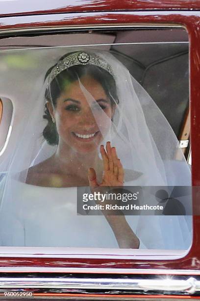 Meghan Markle with her mother Doria Ragland drive down the Long Walk as they arrive at Windsor Castle ahead of her wedding to Prince Harry on May 19,...