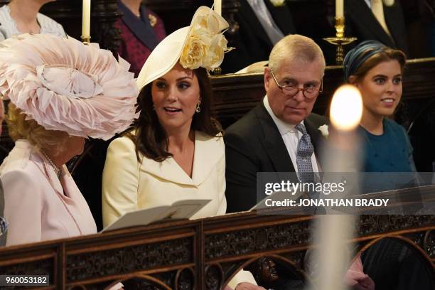 Britain's Camilla, Duchess of Cornwall, Britain's Catherine, Duchess of Cambridge, Britain's Prince Andrew, Duke of York and Britain's Princess...