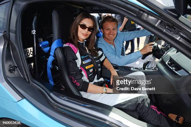 Emily Ratajkowski and Nico Rosberg attend ABB FIA Formula E BMW i Berlin E-Prix 2018 on May 19, 2018 in Berlin, Germany.