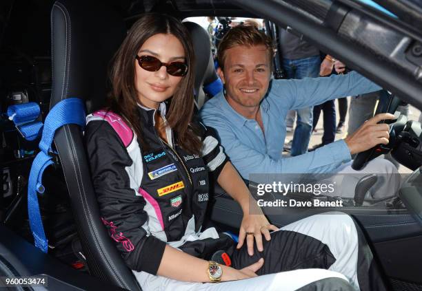 Emily Ratajkowski and Nico Rosberg attend ABB FIA Formula E BMW i Berlin E-Prix 2018 on May 19, 2018 in Berlin, Germany.