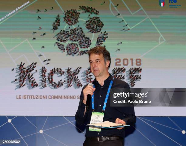 General Director Michele Uva attends the Italian Football Federation 'KickOff' seminar at 'centro tecnico federale di Coverciano' on May 19, 2018 in...