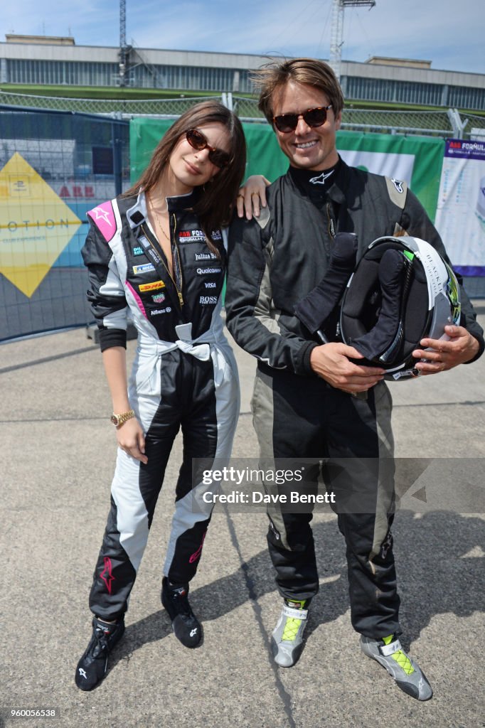 Emily Ratajkowski Attends ABB FIA Formula E BMW i Berlin E-Prix 2018