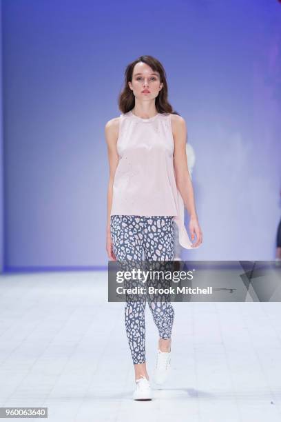 Model walks the runway during theResort Review show at Mercedes-Benz Fashion Week Australia - Weekend Edition at Carriageworks on May 19, 2018 in...