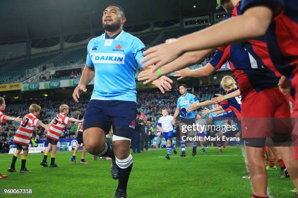 Sekope Kepu of the Waratahs runs out on to the pitch during the round 14 Super Rugby match between the Waratahs and the Highlanders at Allianz...