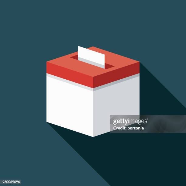 ballot box flat design elections icon with side shadow - nomination stock illustrations