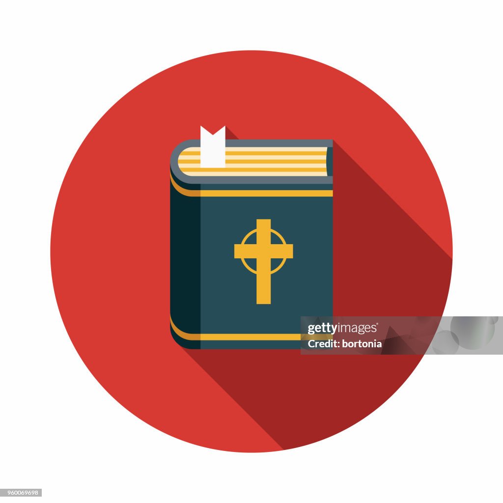Bible Flat Design Elections Icon with Side Shadow