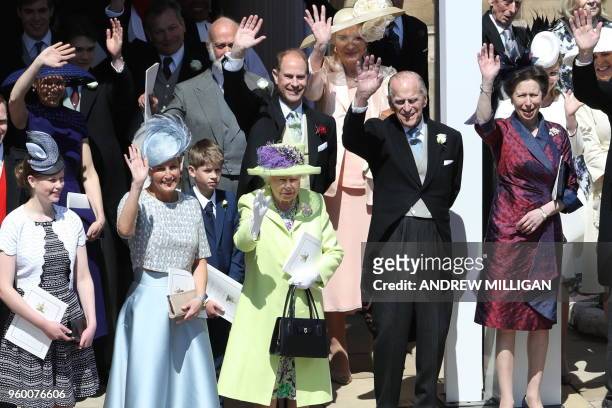 Britain's Sophie, Countess of Wessex, Britain's Queen Elizabeth II, Britain's Prince Philip, Duke of Edinburgh and Britain's Princess Anne, Princess...