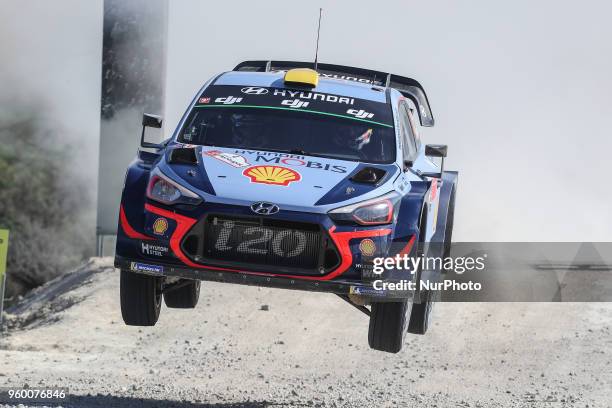 And ANDERS JAEGER-SYNNEVAAG in HYUNDAI I20 COUPE WRC of HYUNDAI SHELL MOBIS WRT in action during the SS10 Vieira do Minho 1 of WRC Vodafone Rally de...