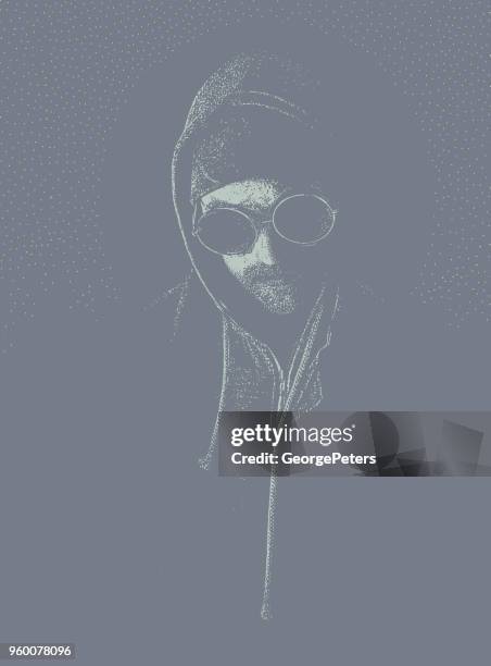 man suffering from depression and anxiety - goth stock illustrations