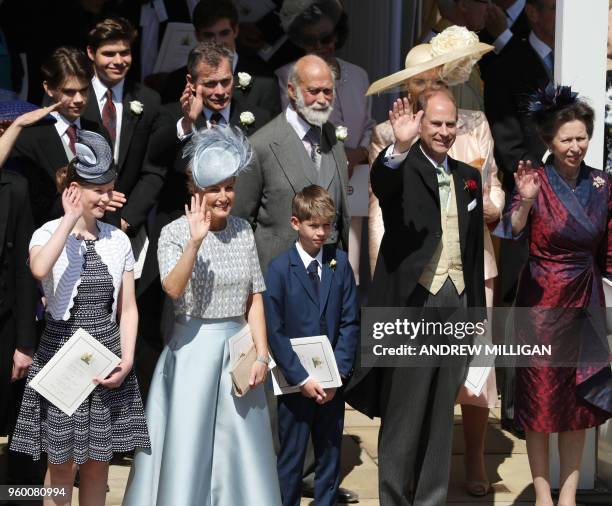 Members of the Royal family Britain's Lady Louise Windsor, Britain's Sophie, Countess of Wessex, James, Viscount Severn, Britain's Prince Michael of...