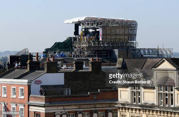 General view of preparations ahead of the wedding of Prince Harry to Ms. Meghan Markle St George's Chapel, Windsor Castle on May 19, 2018 in Windsor,...
