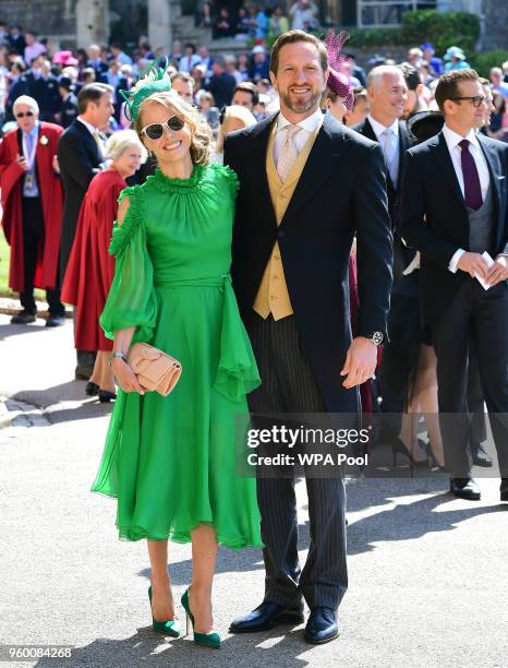 Will Greenwood and Caroline Greenwood arrive at St George's Chapel at Windsor Castle for the wedding of Meghan Markle and Prince Harry on May 19,...