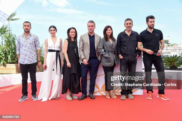 Akin Aksu, Hazar Erguclu, Bennu Yildirimlar, Murat Cemcir, writer Ebru Ceylan director Nuri Bilge Ceylan and actor Dogu Demirkol attend "Ahlat Agaci"...