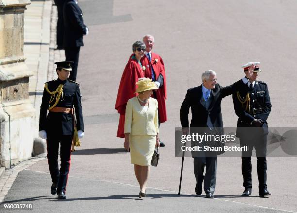 Former Prime Minister John Major and wife Norma attend the wedding of Prince Harry to Ms Meghan Markle at St George's Chapel, Windsor Castle on May...