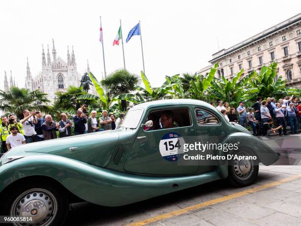 Charles Cook and Mark Richardson on a Bristol 400 on 1000 Miles Historic Road Race May 19, 2018 in Milan, Italy.