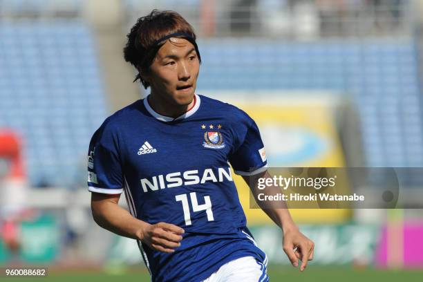 Jun Amano of Yokohama F.Marinos looks on during the J.League J1 match between Yokohama F.Marinos and V-Varen Nagasaki at Nissan Stadium on May 19,...