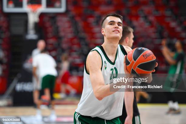 Gytis Masiulis, #20 of Zalgiris Kaunas during the 2018 Turkish Airlines EuroLeague F4 Zalgiris Kaunas Official Practice at Stark Arena on May 19,...