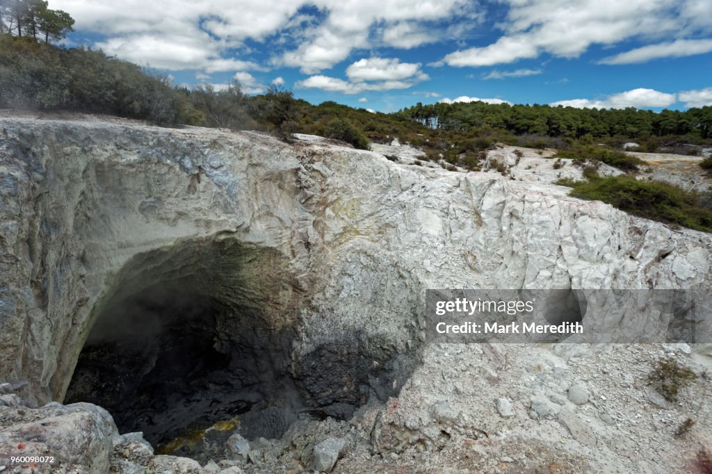 Volcanic cave at Wai-O-Tapu Thermal Wonderland