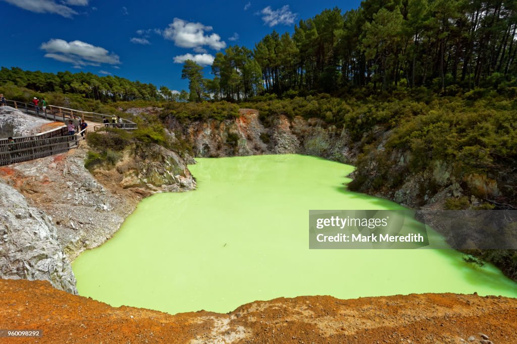 The Devils Bath crater at Wai-O-Tapu Thermal Wonderland