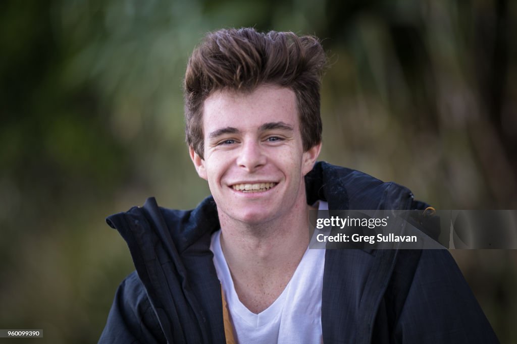 Young man with dark jacket