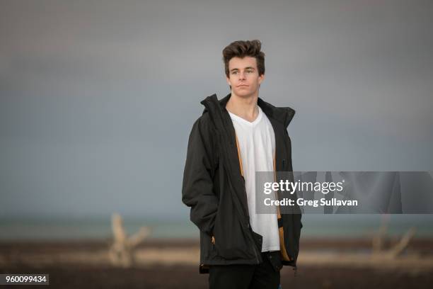 young man with dark jacket - ipswich queensland stock-fotos und bilder