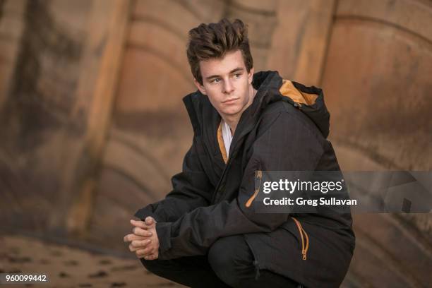 young man with dark jacket - ipswich queensland stock-fotos und bilder