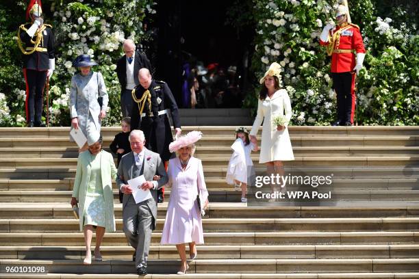 Doria Ragland, Prince Charles, Prince of Wales, Camilla, Duchess of Cornwall, Prince William, Duke of Cambridge with Prince George and Catherine,...