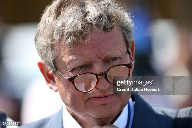Trainer Mark Johnston at Newbury Racecourse on May 19, 2018 in Newbury, England.