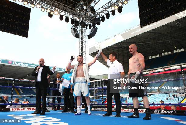 Fred Evans after beating Darryl Sharp during their Middleweight bout at Elland Road, Leeds.