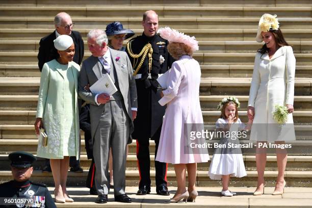 Meghan Markle's mother Doria Ragland, the Prince Charles, Prince of Wales, the Duke of Cambridge, the Duchess of Cornwall and Duchess of Cambridge...