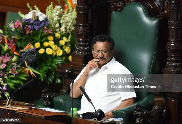 The Pro-tem Speaker Bopaiah during a special session to prove majority by BJP at Vidhana Soudha, on May 19, 2018 in Bengaluru, India.