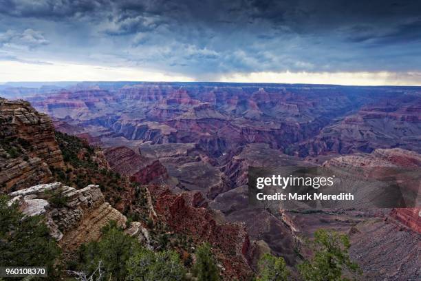 outlook near mather point at grand canyon south rim - mather point stock pictures, royalty-free photos & images
