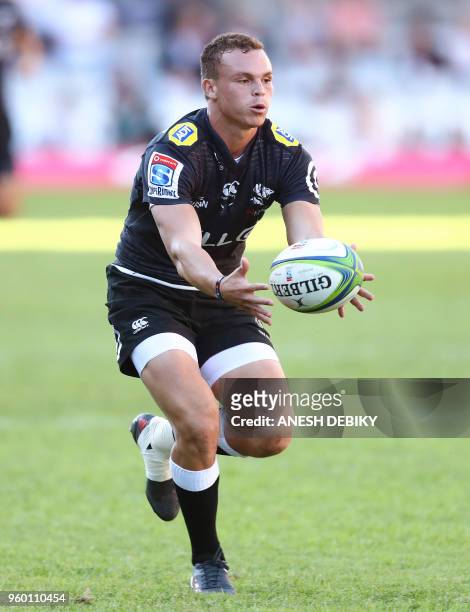 Fullback Curwin Bosch of the Sharks controls the ball during the SUPER XV Rugby Union match between Sharks and Chiefs at the Kings Park Stadium in...