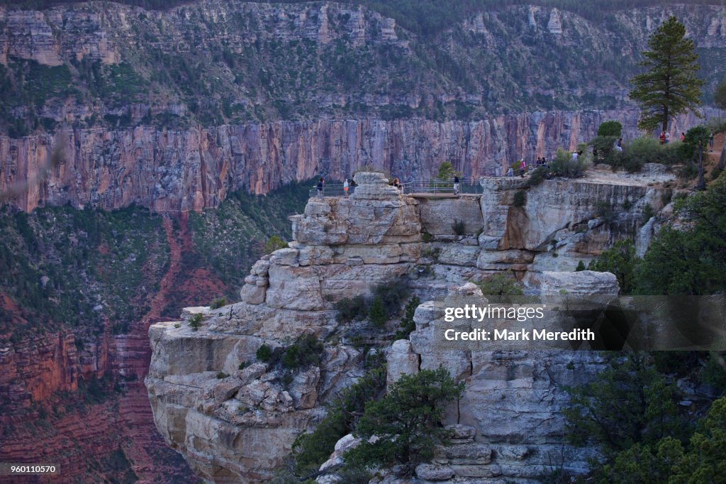 Lookouts, or overviews, below Grand Canyon Lodge North Rim