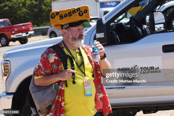 Fan of Peter Sagan of Slovakia and Team Bora-Hansgrohe before stage five of the 13th Amgen Tour of California, a 176km stage from Stockton to Elk...