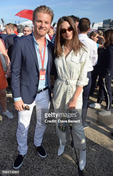 Nico Rosberg and Emily Ratajkowski attend ABB FIA Formula E BMW i Berlin E-Prix 2018 on May 19, 2018 in Berlin, Germany.