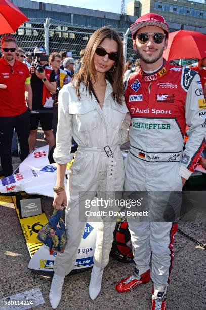 Emily Ratajkowski and Formula E racing driver Daniel Abt attend ABB FIA Formula E BMW i Berlin E-Prix 2018 on May 19, 2018 in Berlin, Germany.