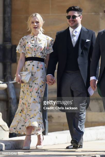 Marcus Mumford and Carey Mulligan arrives at the wedding of Prince Harry to Ms Meghan Markle at St George's Chapel, Windsor Castle on May 19, 2018 in...