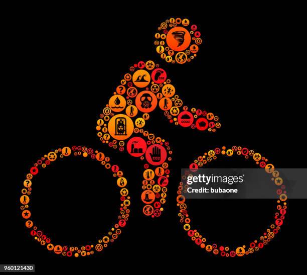 bicycle climate change vector icon pattern - exercise mask stock illustrations