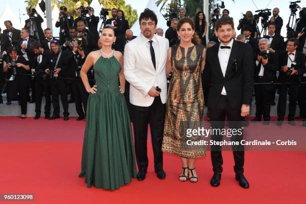 Un Certain Regard jury member Virginie Ledoyen, president Benicio Del Toro, with jury members Annemarie Jacir and Kantemir Balagov attends the...