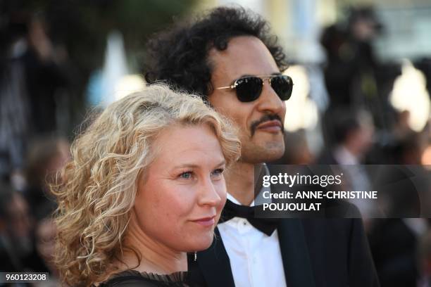 Swedish actress Eva Melander and Iranian director Ali Abbasi pose as they arrive on May 19, 2018 for the closing ceremony and the screening of the...