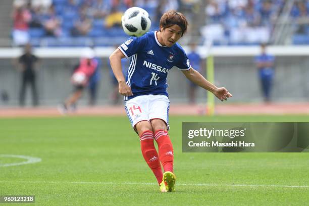 Jun Amano of Yokohama F.Marinos in action during the J.League J1 match between Yokohama F.Marinos and V-Varen Nagasaki at Nissan Stadium on May 19,...