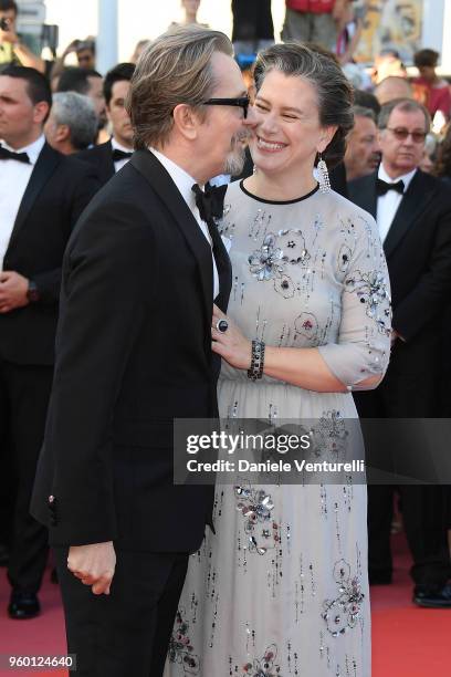 Gary Oldman and Gisele Schmidt attend the Closing Ceremony & screening of "The Man Who Killed Don Quixote" during the 71st annual Cannes Film...