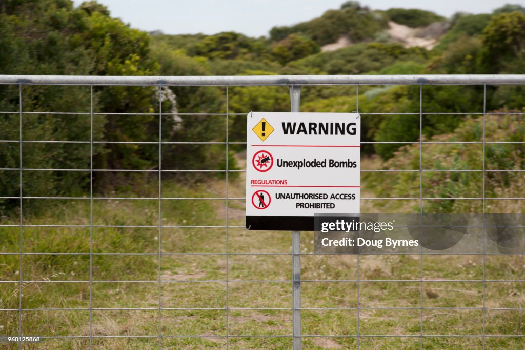 Unexploded bombs sign